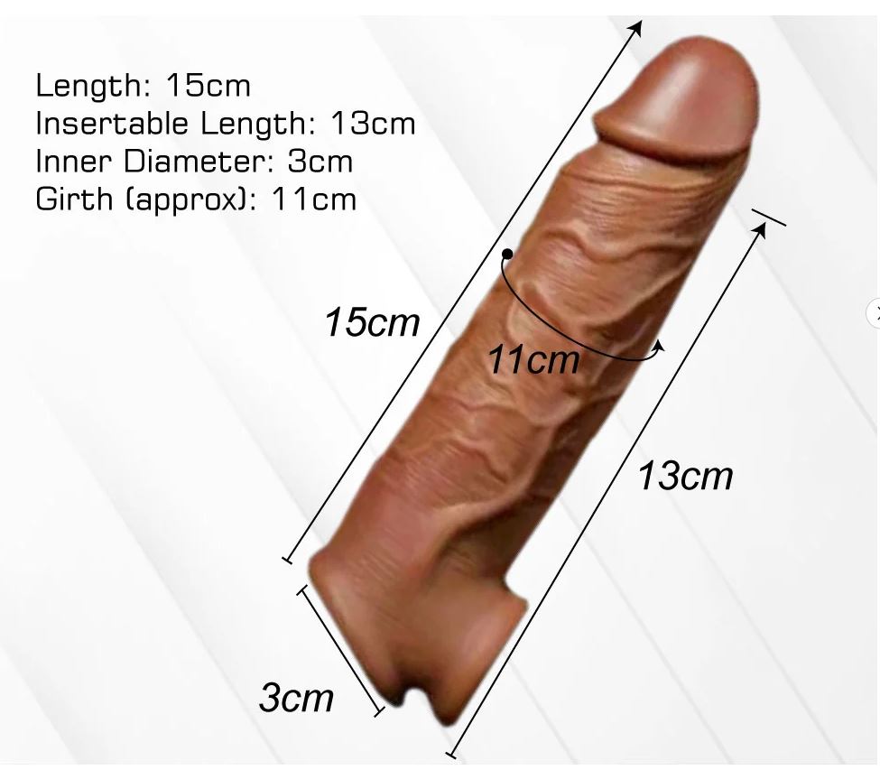 Reusable Silicone Penis Extender Male Condom Sleeve – Premium Soft Silicone Men's Wellness Accessory
