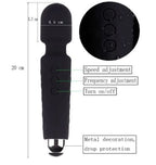 USB Rechargeable Multi Speed G-Spot Magic Wand Vibrator – Waterproof Silicone Personal Massager