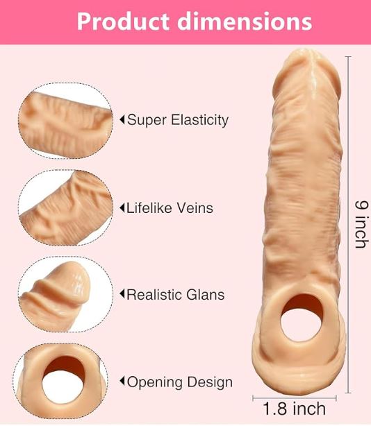 Pleasure X-Tender Penis Sleeve – Premium Soft Silicone Reusable Men's Wellness Sleeve