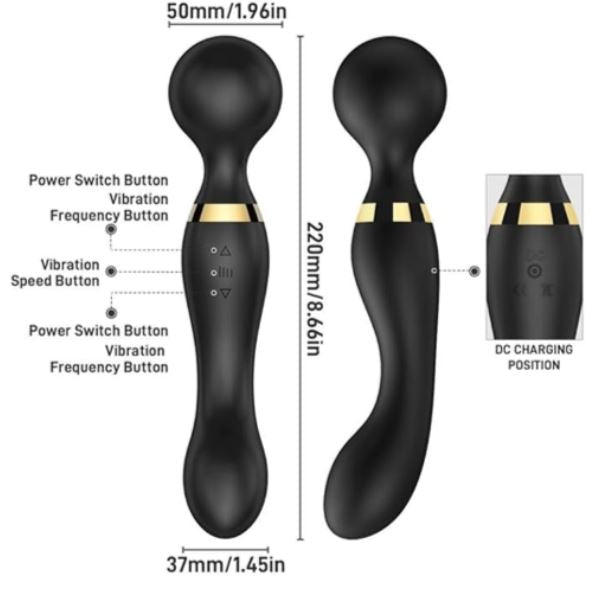 G-Spot Clitoral Multi Vibrating Wand Massager – USB Rechargeable Waterproof Silicone Personal Massager
